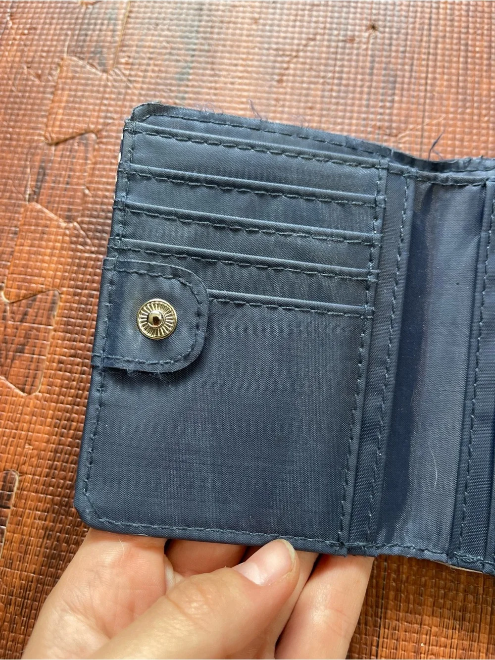 Striped blue and white wallet
